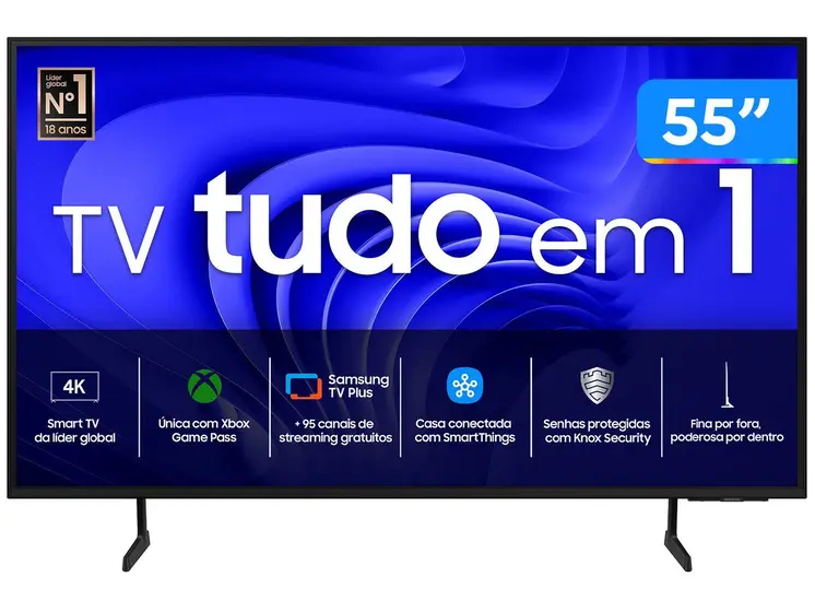 Smart TV 55” 4K UHD LED Samsung 55DU7700 - Wi-Fi Bluetooth Alexa 3 HDMI