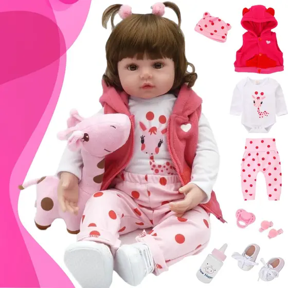 Boneca Reborn Bebe Reborn Menina 100% Silicone New Happy