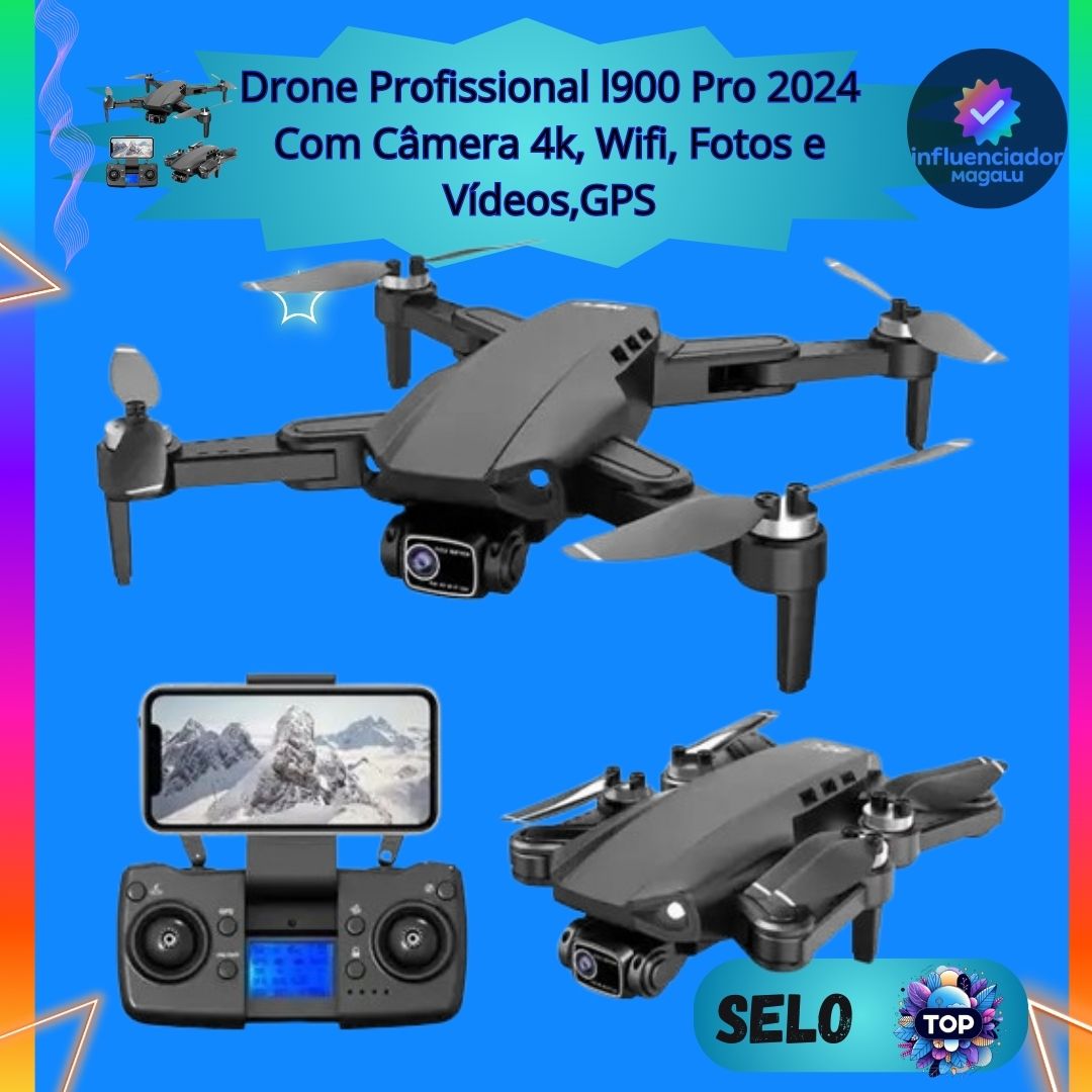 Drone Profissional l900 Pro 2024 Com Câmera 4k, Wifi, Fotos e Vídeos,GPS